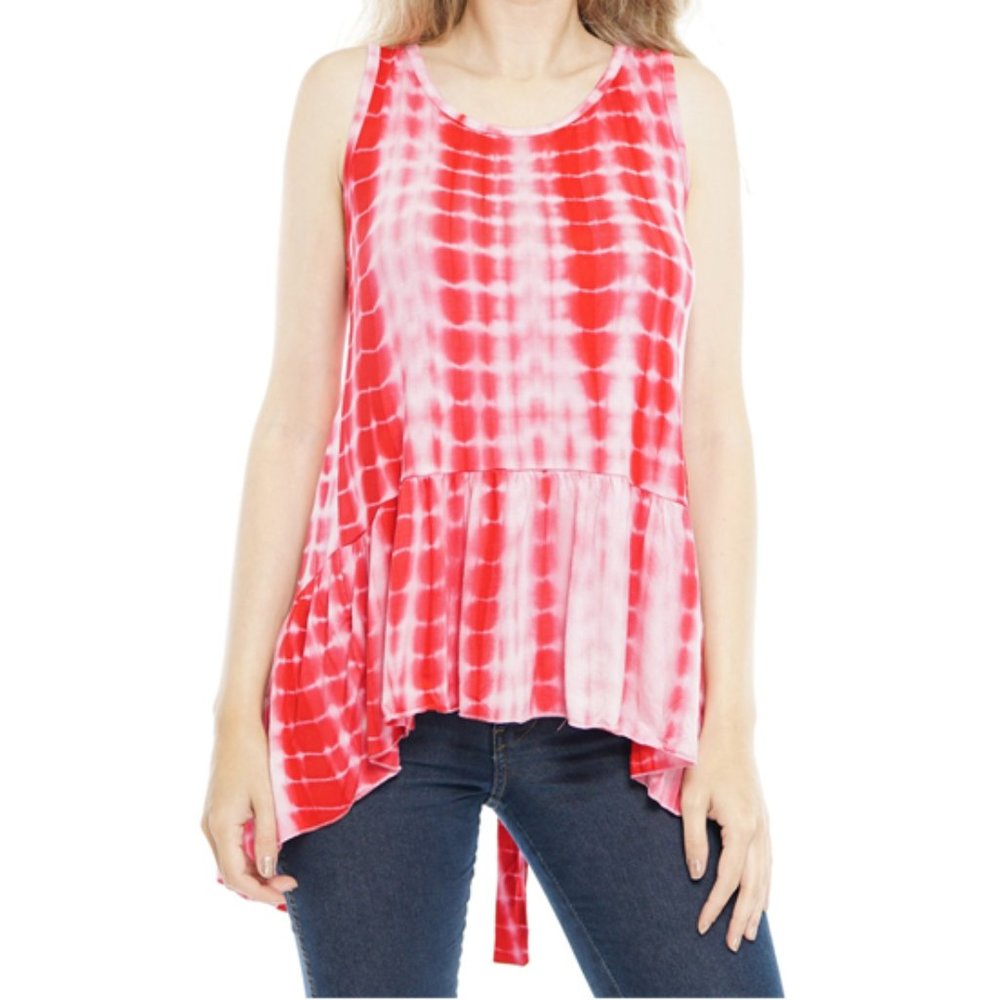 P1641- Tie dye top Coral